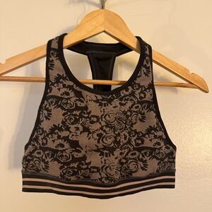 Fabletics Black Floral Sports Bra